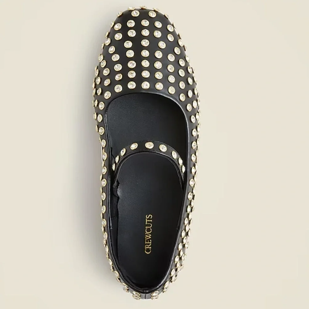 Used J. Crew Girls' jewel-embellished ballet flats